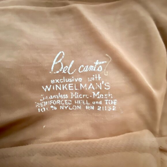 Vintage 2 Prs BEL CANTO Seamless Micro Mesh Nylon Stockings Size 10 1/2 Gala NIB - Picture 2 of 7